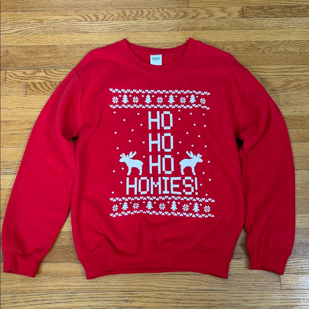 Gildan Red Funny Holiday Sweater